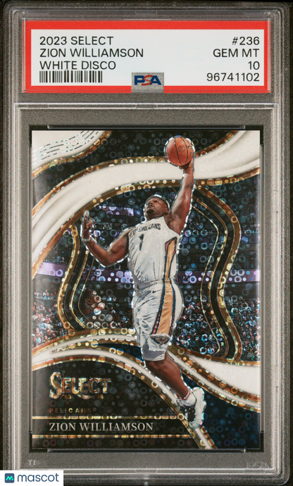 2023 Select White Disco Zion Williamson Pelicans - /75 PSA 10 - GEM MINT - /75