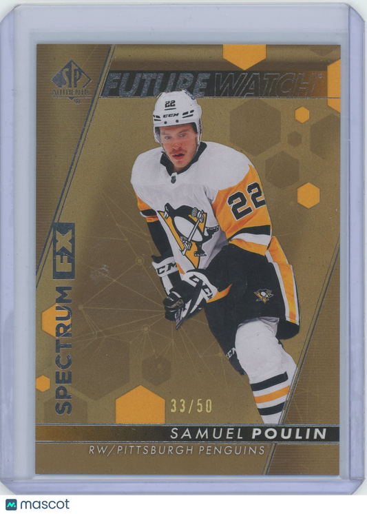2022-23 SP Authentic Hockey Samuel Poulin #S-66 Future Watch Gold 33/50