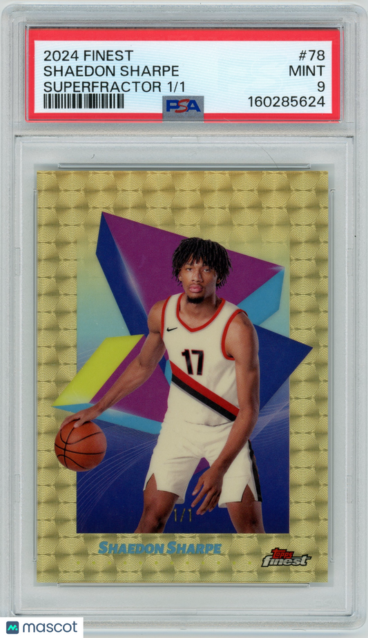2024 Topps Finest - Shaedon Sharpe - Superfractor 1/1 - PSA - SUPERFRACTOR 1/1