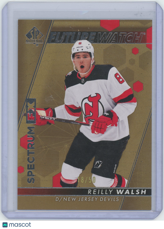 2022-23 SP Authentic Hockey Reilly Walsh #S-63 - /50 Gold Refractor /50 - GOLD
