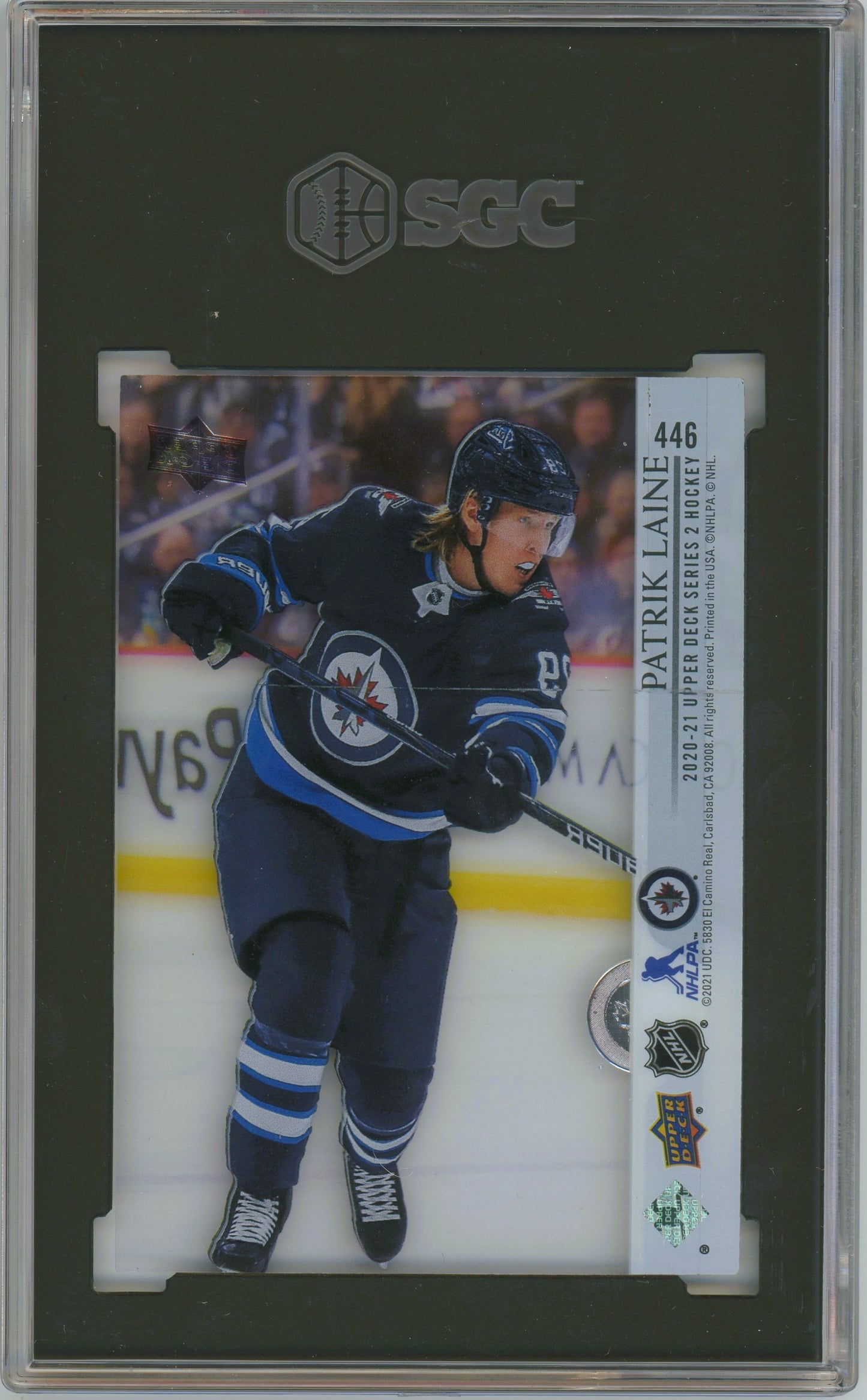 2020-21 Upper Deck Hockey Clear Cut #446 Patrik Laine Maple Leafs SGC 9 MINT