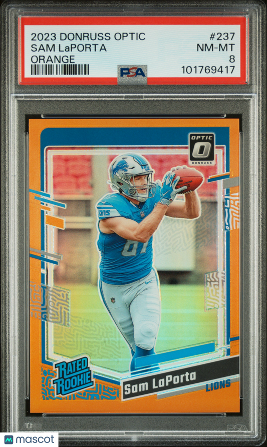 2023 Panini Donruss Optic Sam Laporta #237 Orange /249 ROOKIE - PSA /249