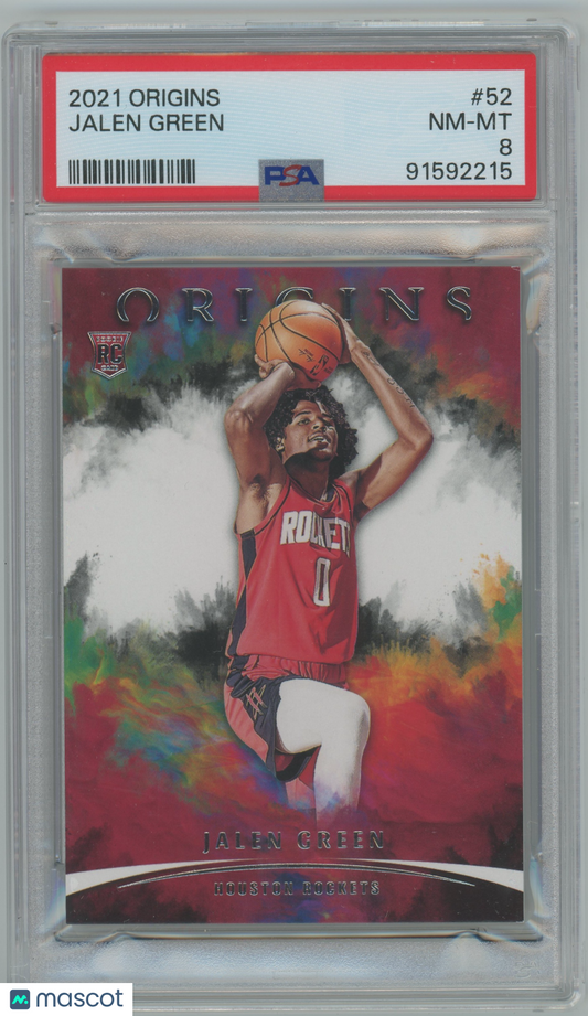 2021 Panini Origins #52 Jalen Green Houston Rockets RC Rookie PSA 8 NM-MT