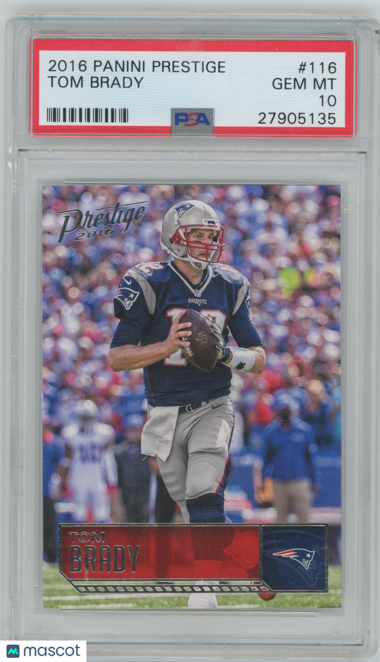 2016 Panini Prestige #116 Tom Brady New England Patriots PSA 10 GEM MINT