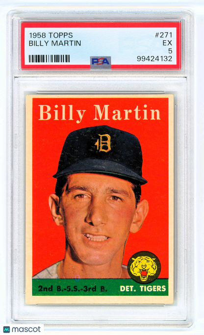 1958 Topps #271 Billy Martin Detroit Tigers PSA 5 EX