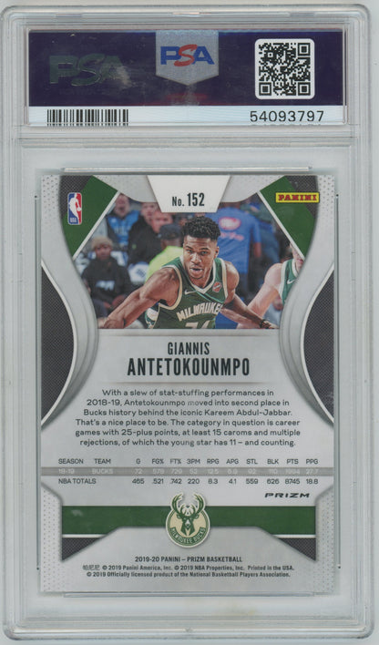 2019 Panini Prizm Giannis Antetokounmpo #152 Silver PSA 10