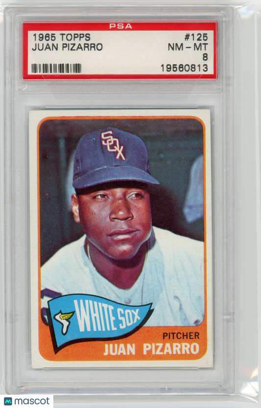 1965 Topps MLB Baseball - Juan Pizarro #125 - PSA 8