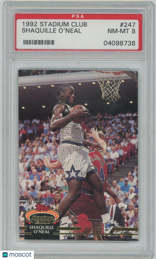 1992 Topps Stadium Club #247 Shaquille O'Neal Magic RC Rookie HOF PSA 8