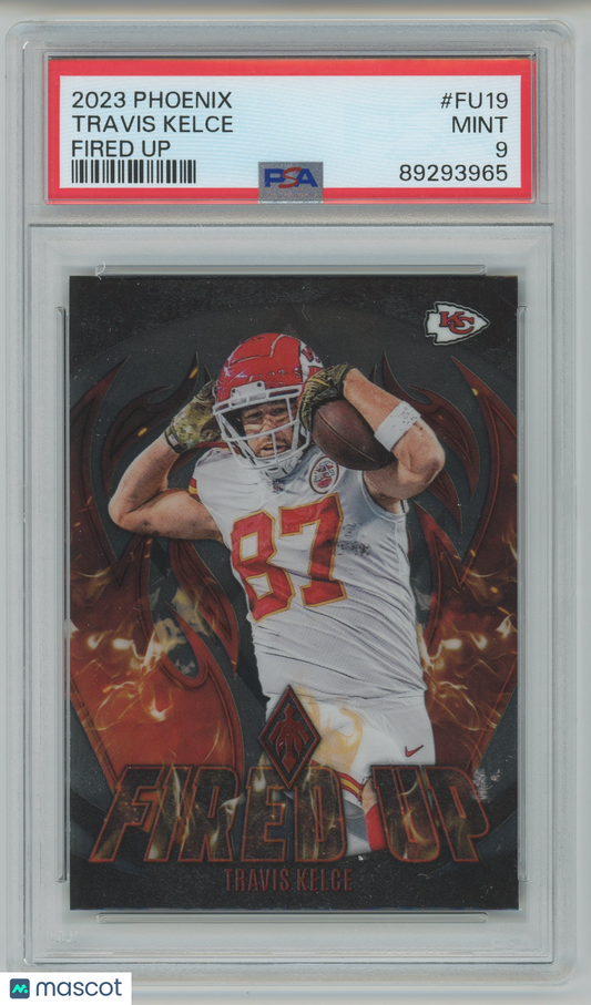 2023 Panini Phoenix Fired Up #FU19 Travis Kelce Kansas City Chiefs PSA 9 MINT
