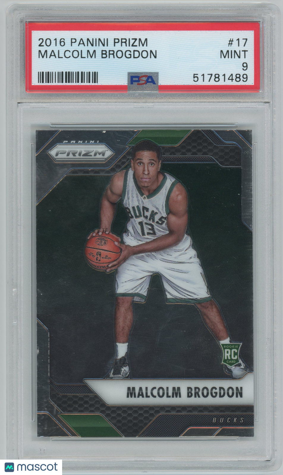 2016 Panini Prizm Malcolm Brogdon ROOKIE #17 PSA 9