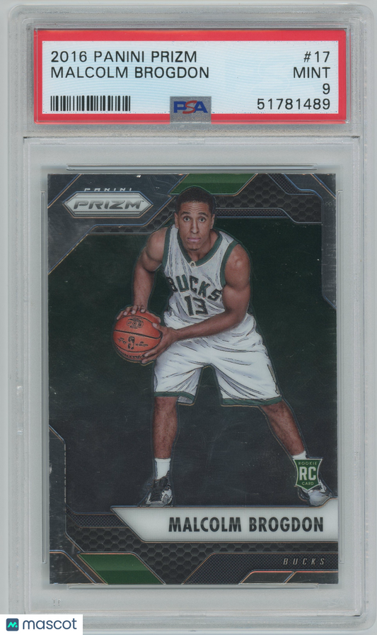 2016 Panini Prizm Malcolm Brogdon ROOKIE #17 PSA 9