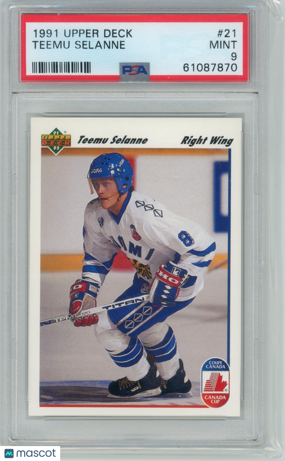 1991 Upper Deck Hockey - Teemu Selanne #21 - PSA 9