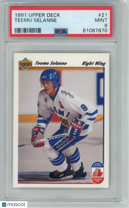 1991 Upper Deck Hockey - Teemu Selanne #21 - PSA 9