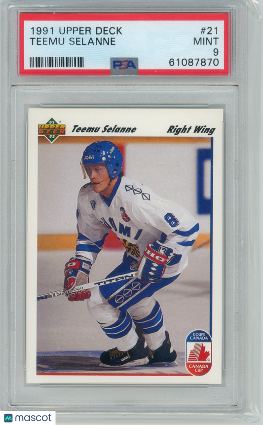 1991 Upper Deck Hockey - Teemu Selanne #21 - PSA 9