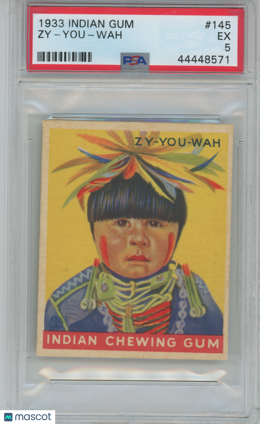 1933 Goudey Indian Gum Zy-You-Wah Base Set #145 PSA 5