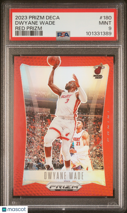 2023 Panini Red Prizm Deca #180 Dwyane Wade Miami Heat 96/199 PSA 9 MINT /199