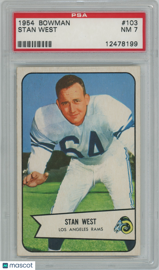 1954 Bowman NFL Football - Stan West #103 - LA Rams - PSA 7
