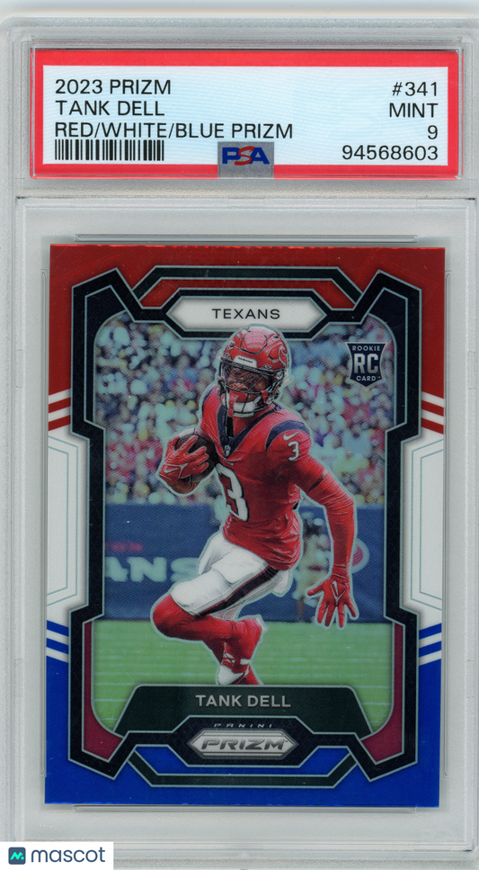 2023 Panini Prizm - Tank Dell #341- ROOKIE - Red White Blue Prizm - ROOKIE - PSA