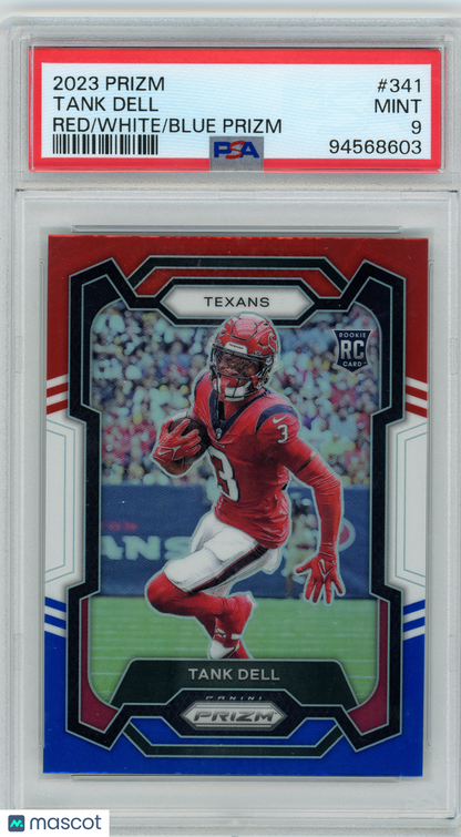 2023 Panini Prizm - Tank Dell #341- ROOKIE - Red White Blue Prizm - ROOKIE - PSA