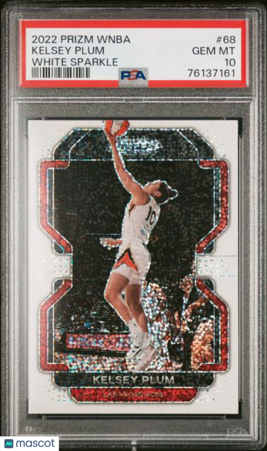 2022 Panini Prizm WNBA - Kelsey Plum #68 - White Sparkle Prizm SSP - PSA 10