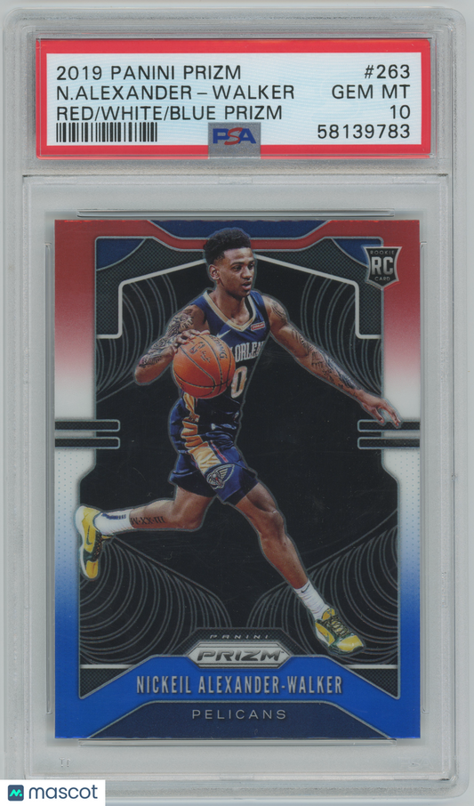 2019 Panini Prizm - Nickeil Alexander-Walker - ROOKIE - Red/White/Blue - PSA 10