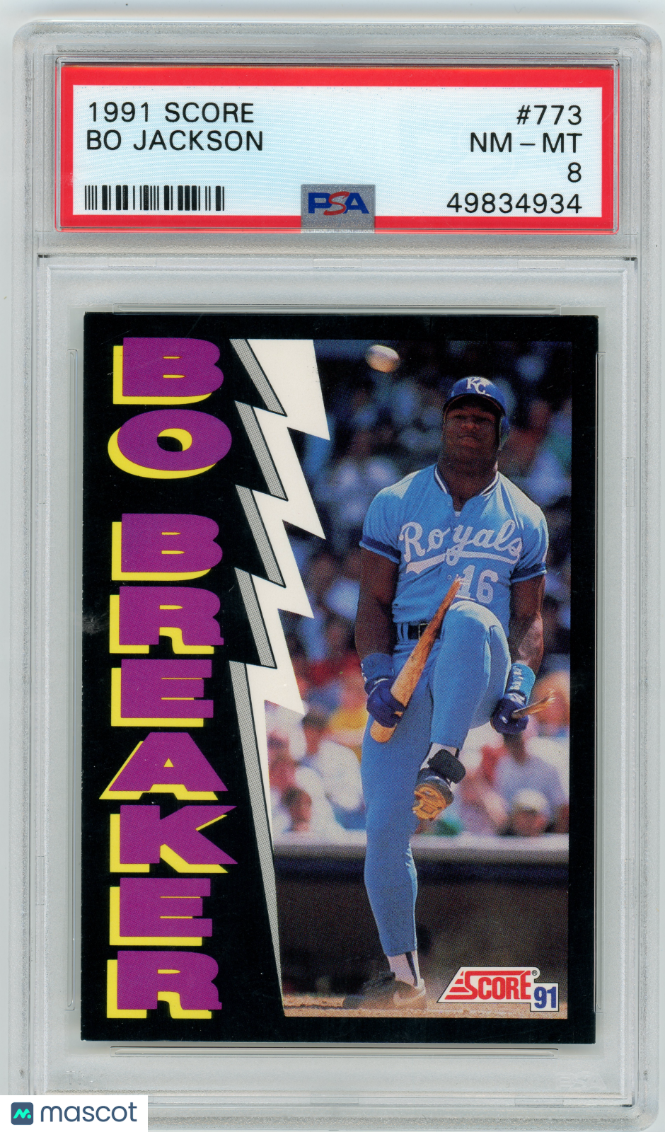 1991 Score - Bo Jackson #773 - ICONIC BAT BREAKER - PSA 8