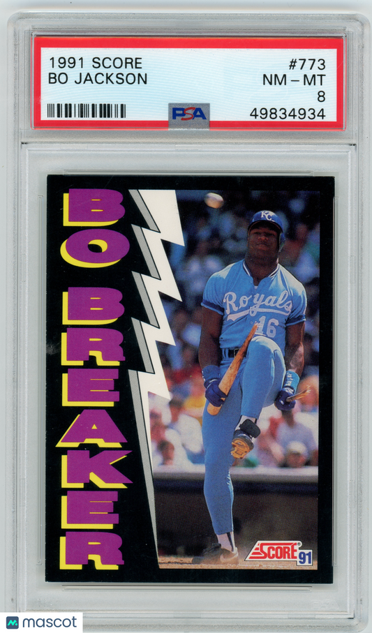 1991 Score - Bo Jackson #773 - ICONIC BAT BREAKER - PSA 8