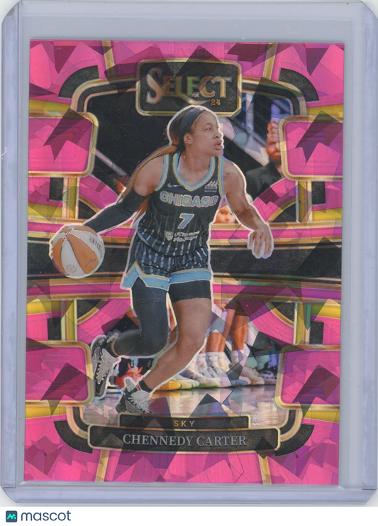 2024 Panini WNBA Select Chennedy Carter #29 Concourse Pink Cracked Ice Prizm