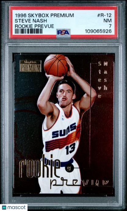 1996 Skybox Premium Rookie Prevue #R12 Steve Nash Suns RC Rookie PSA 7 NM