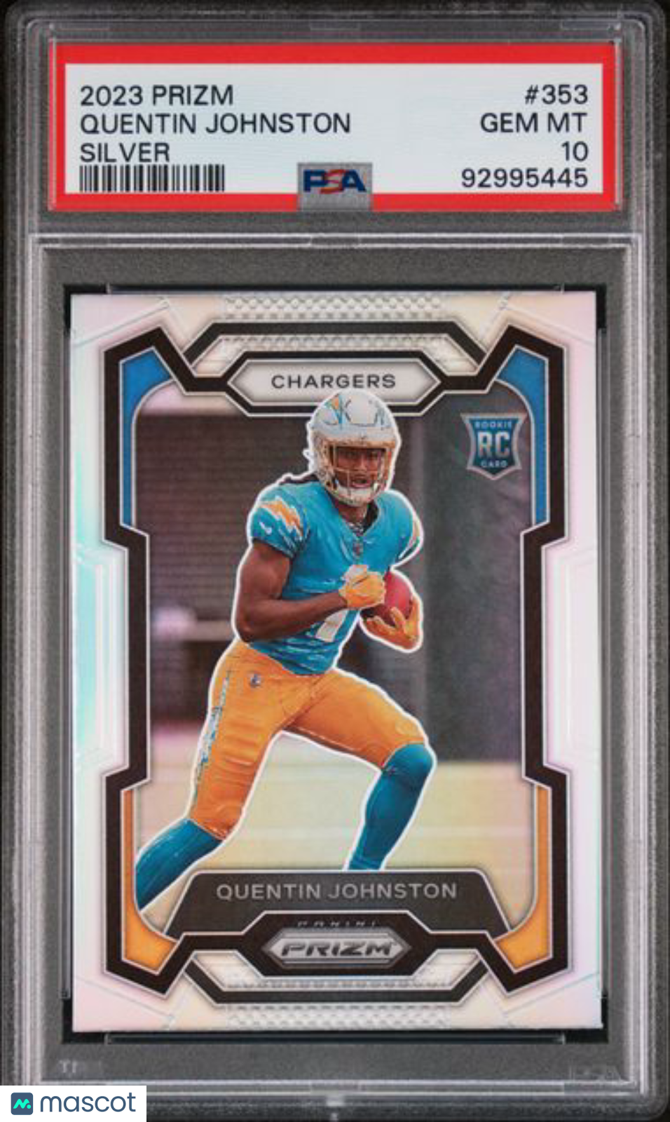 2023 Panini #353 - Quentin Johnston - Silver Prizm - ROOKIE - PSA 10