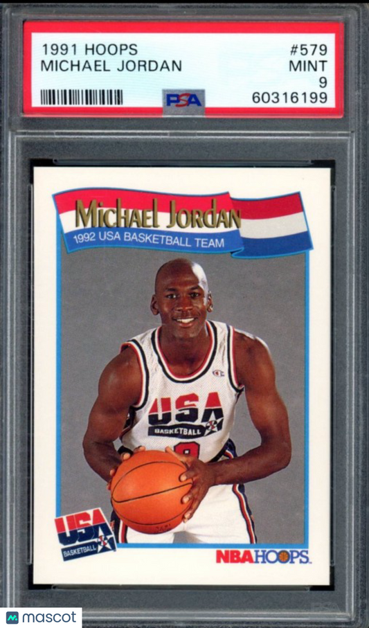 1991  Hoops - Michael Jordan #579 - 1992 Team USA Olympics - DREAM TEAM - PSA 9