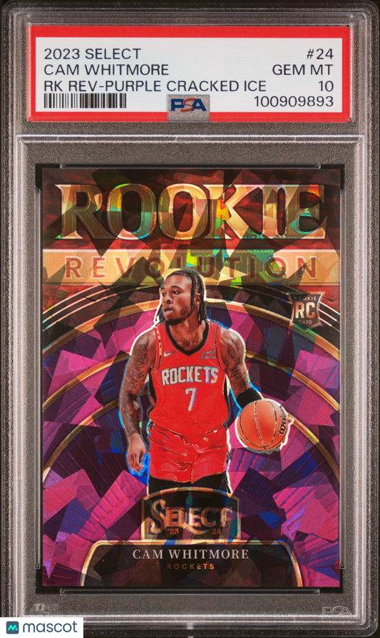 2023 Panini Select - Purple Cracked Ice /75 - Cam Whitmore ROOKIE - /75 - PSA 10