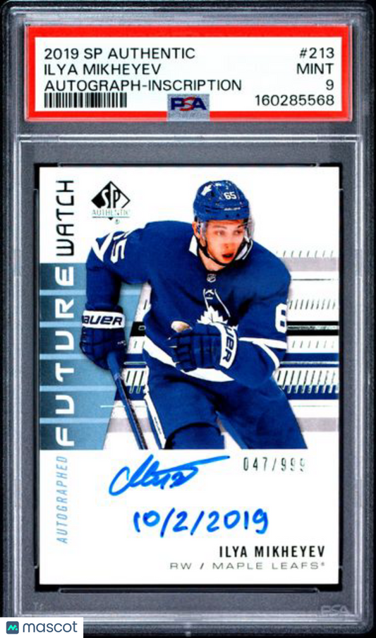2019 SP Authentic - Ilya Mikheyev - FUTURE WATCH AUTO /999 - PSA - INSCRIBED /50