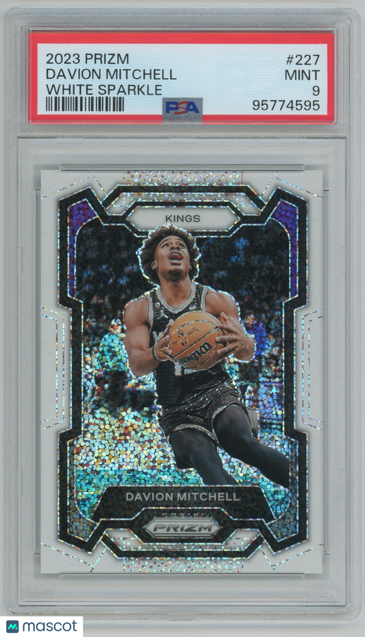 2023 Panini White Sparkle #227 Davion Mitchell Kings PSA 9 MNT