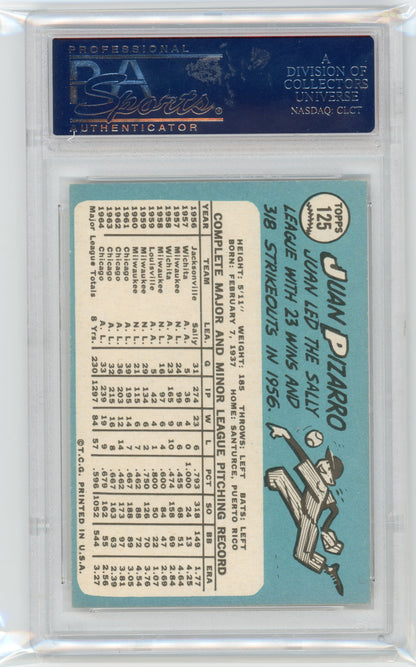 1965 Topps MLB Baseball - Juan Pizarro #125 - PSA 8