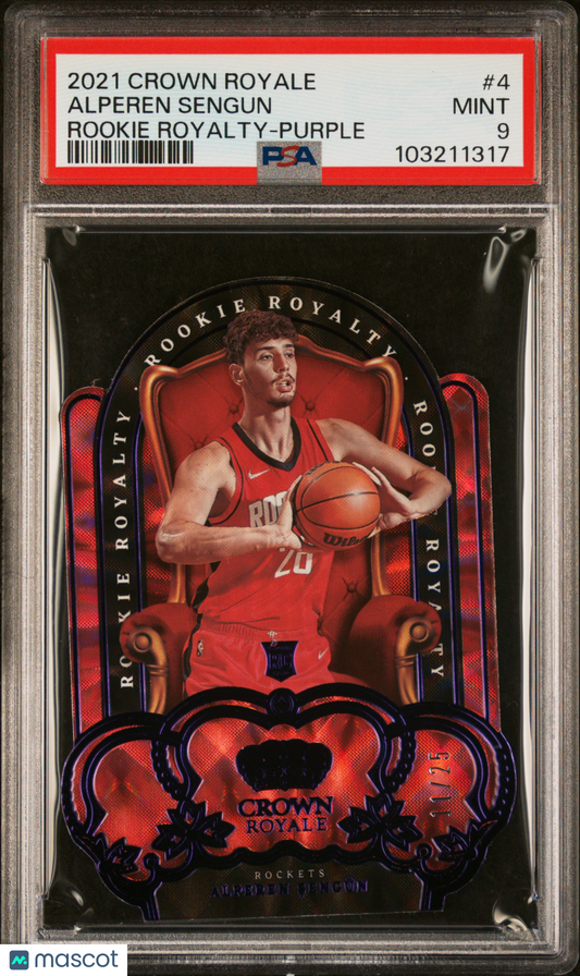 2021 Panini Crown Royale Rookie Royalty /25 Alperen Sengun #4 Purple PSA 9 - /25