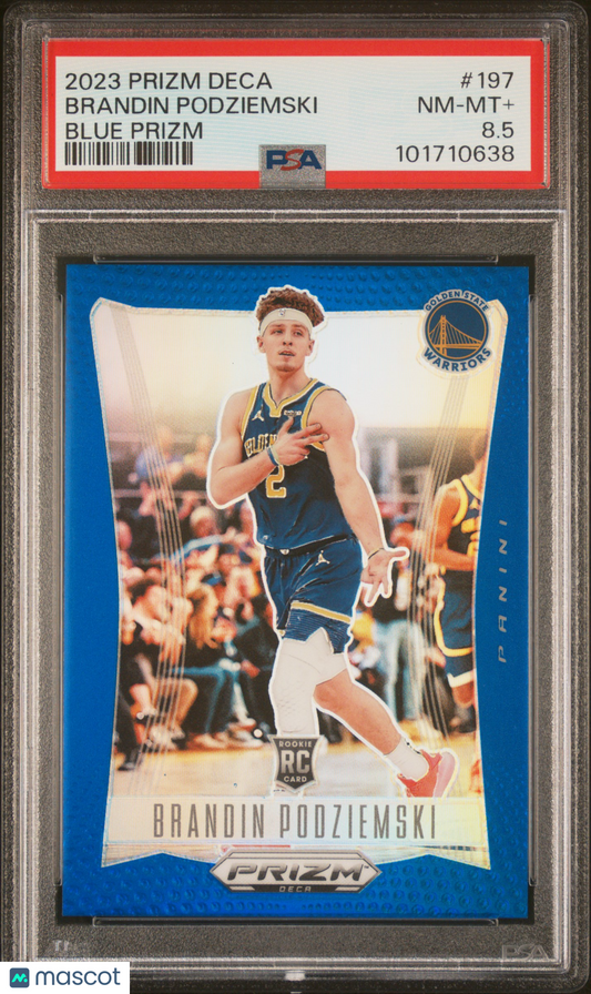 2023 Panini Blue Prizm Deca Brandin Podziemski Warriors ROOKIE - PSA 8.5 - /149
