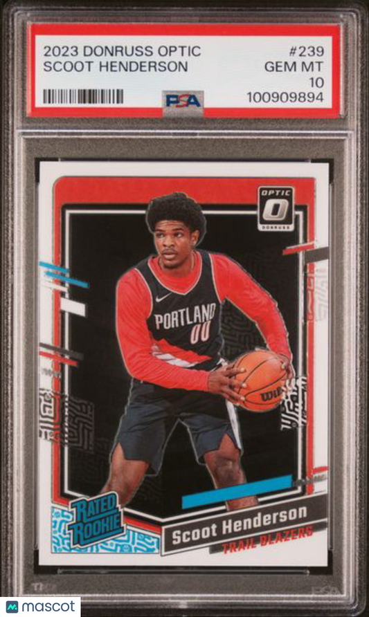2023 Donruss Optic #239 - Scoot Henderson - Trail Blazers ROOKIE - PSA 10