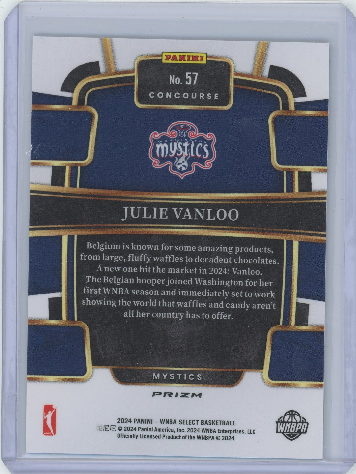 2024 Panini WNBA Select Basketball Julie Vanloo #57 Concourse Tectonic