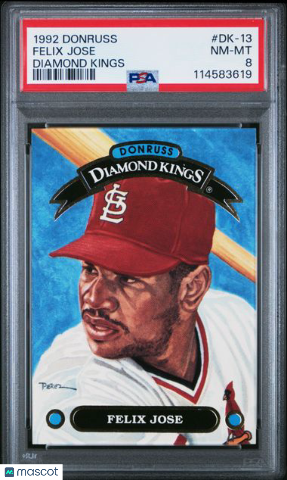 1992 Donruss - Diamond Kings #DK13 - Felix Jose - St Louis Cardinals - PSA