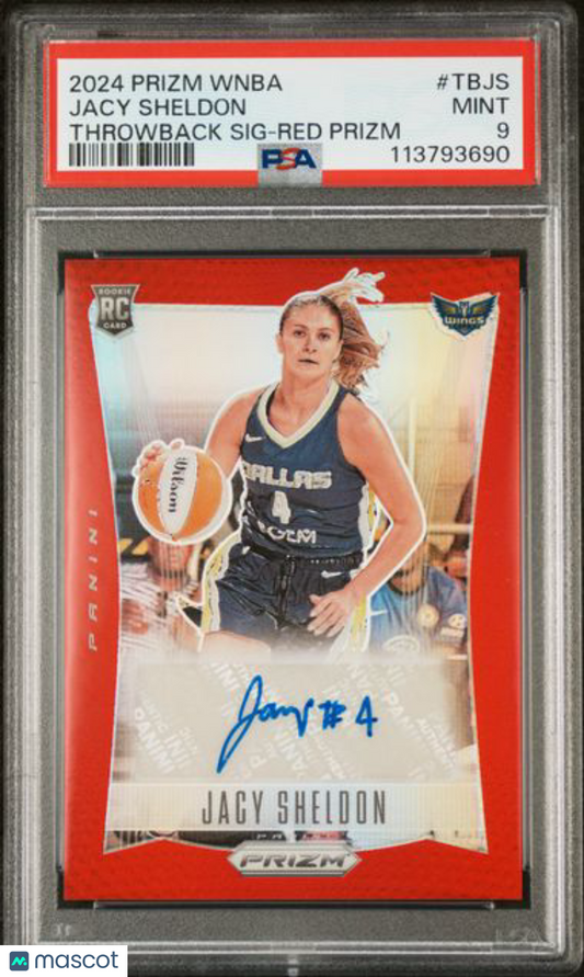 2024 Panini WNBA - Red Prizm AUTO /99 - Jacy Sheldon ROOKIE AUTO /99 - PSA