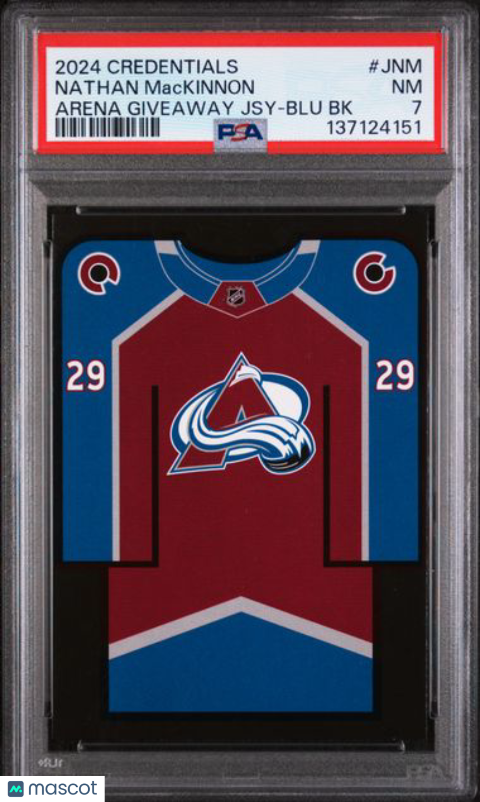 2024 Credentials Hockey - Nathan Mackinnon #J-NM - First 25 Fans - Blue - PSA