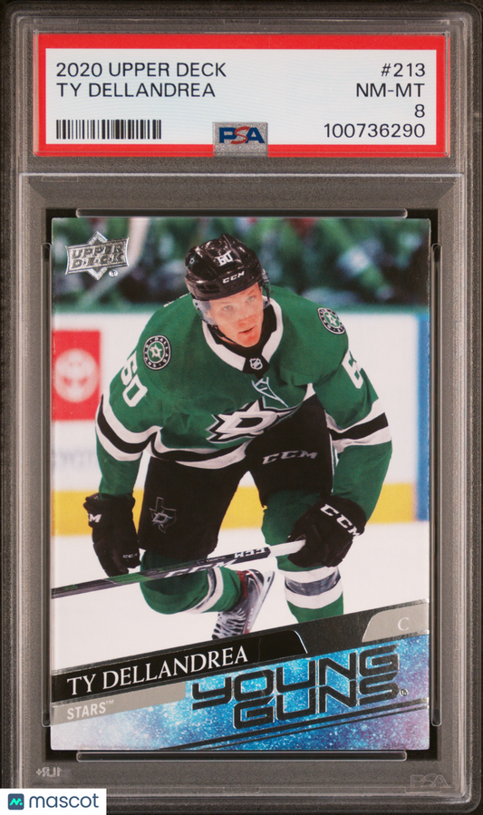 2020 Upper Deck Ty Dellandrea Young Guns #213 PSA 8 - Young Guns