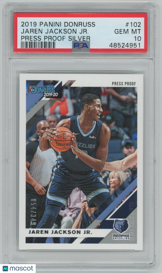 2019 Panini Donruss Jaren Jackson JR #102 Press Proof Silver /349 PSA 10 - POP 2