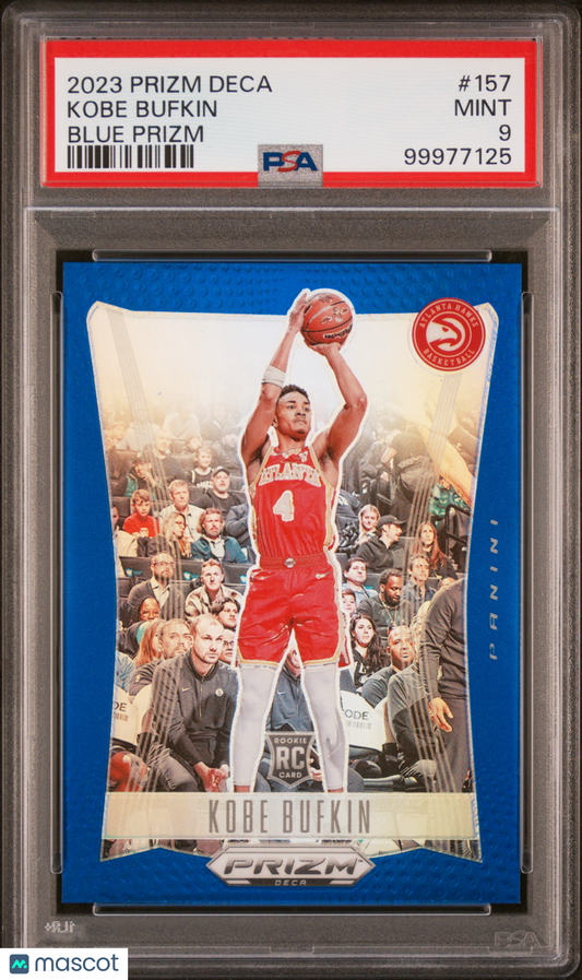 2023 Panini Blue Prizm Deca #157 Kobe Bufkin Hawks RC Rookie 112/149 PSA 9
