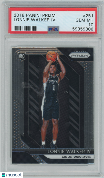2018 Panini Prizm Lonnie Walker IV ROOKIE #251 PSA 10