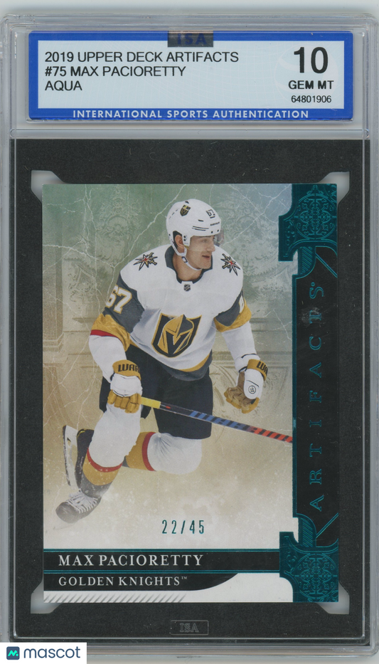 2019-20 Upper Deck Artifacts Max Pacioretty #22/45 071 ISA 10 - /45, ## 22/45
