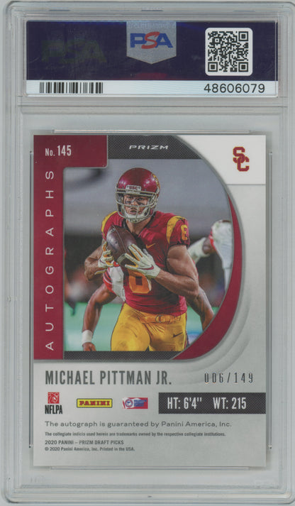2020 Prizm Draft Picks - Michael Pittman JR. - Neon Orange /149 - AUTO - PSA 10