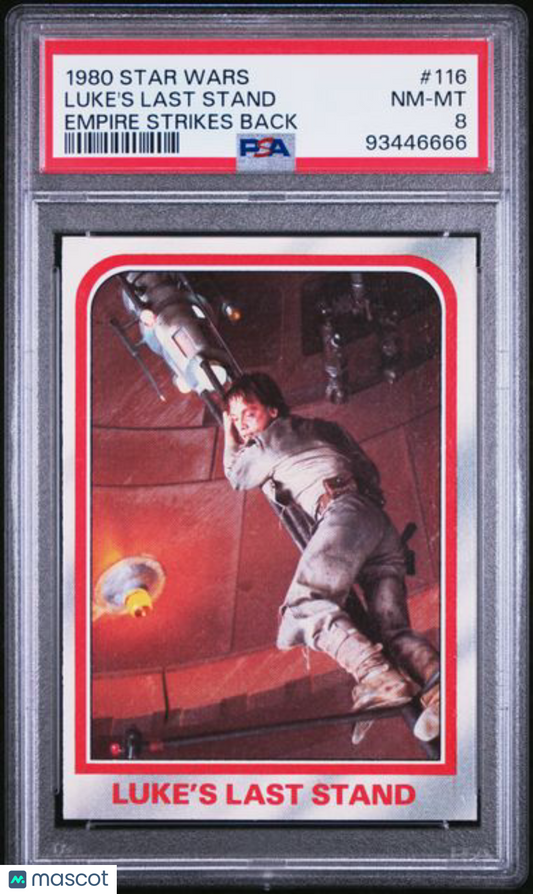 1980 Topps Star Wars - Empire Strikes Back - #116 Luke's Last Stand - PSA 8