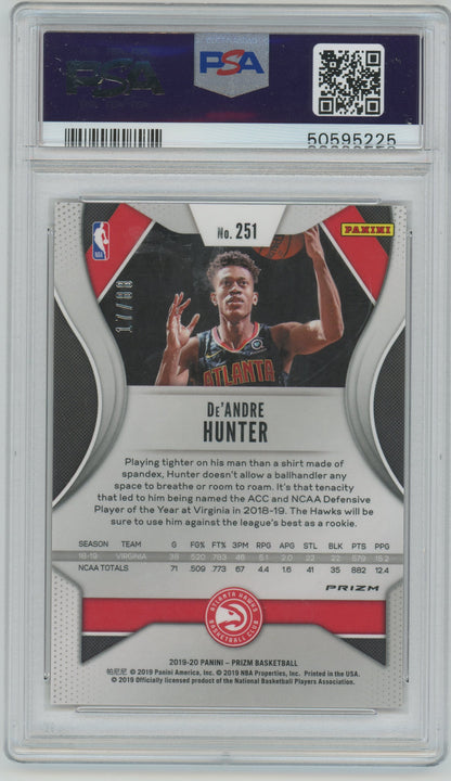 2019 Panini Prizm De'andre Hunter ROOKIE #251 Choice Prizm Red /88 PSA 8 - /88